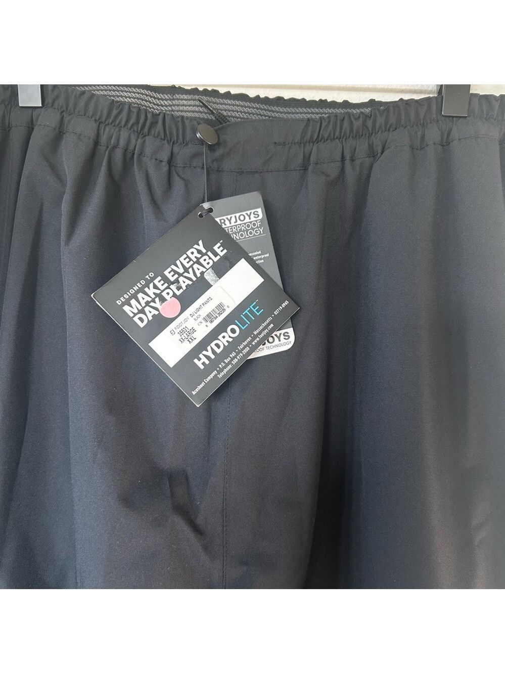 FootJoy DryJoys HydroLite Rain Pants Men’s XXL Black Waterproof NEW - Picture 3 of 7